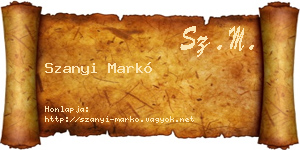 Szanyi Markó névjegykártya